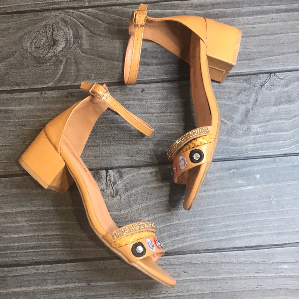 Sparkle Darling Tan Block Kitten Heel Sandal - Picture 7 of 7